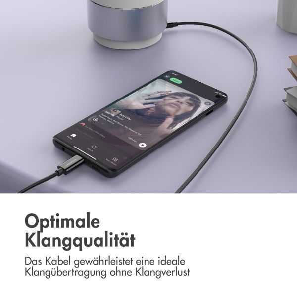 imoshion AUX-Adapter – USB-C auf 3,5 mm/Audio-Klinkenadapter – USB-C Stecker auf AUX-Buchse – Schwarz