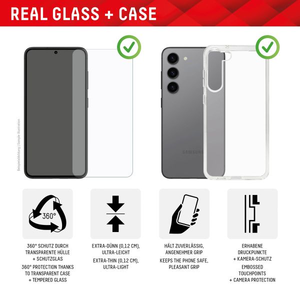 Displex Bildschirmschutzfolie Real Glass + Case Samsung Galaxy A55 - Transparent