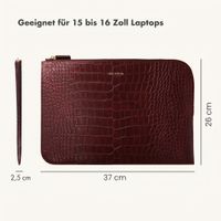 Selencia Croco Laptop Hülle 15-16 Zoll - Laptop Sleeve - Burgundy