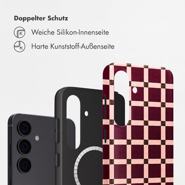 Selencia Vivid Rückabdeckung mit MagSafe Samsung Galaxy S24 - Check This Burgundy