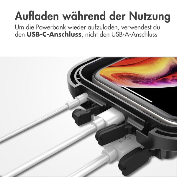 imoshion Handyhalterung für Fahrrad mit powerbank - spritzwassergeschützt – 5000 mAh – Schwarz