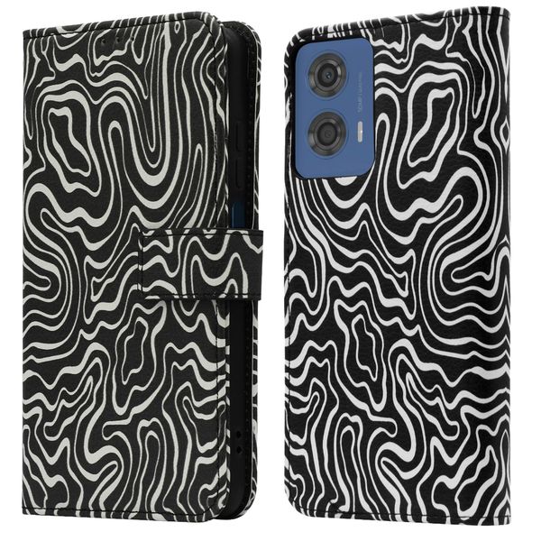 imoshion Design Klapphülle für das Motorola Moto G04 / G24 - Black And White