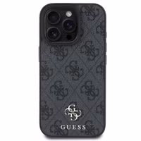 Guess 4G Metal Logo Back Cover MagSafe Apple iPhone 16 Pro Max - Schwarz