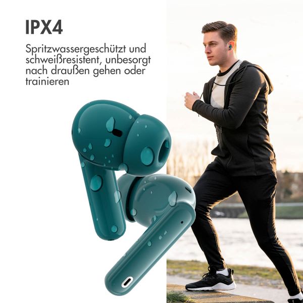 imoshion Aura Pro Earbuds – Kabellose Kopfhörer – Kabellose Bluetooth-Kopfhörer – Mit ANC-Geräuschunterdrückungsfunktion - Petrol Green