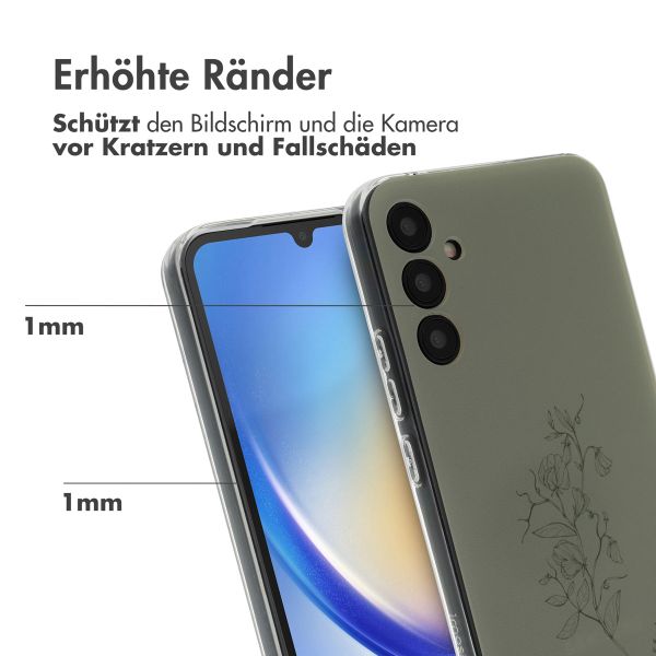 imoshion Design Hülle für das Samsung Galaxy A34 (5G) - Floral Green