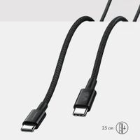 imoshion Braided USB-C-zu-USB-C-Kabel 100 W - 0,25 Meter - Schwarz