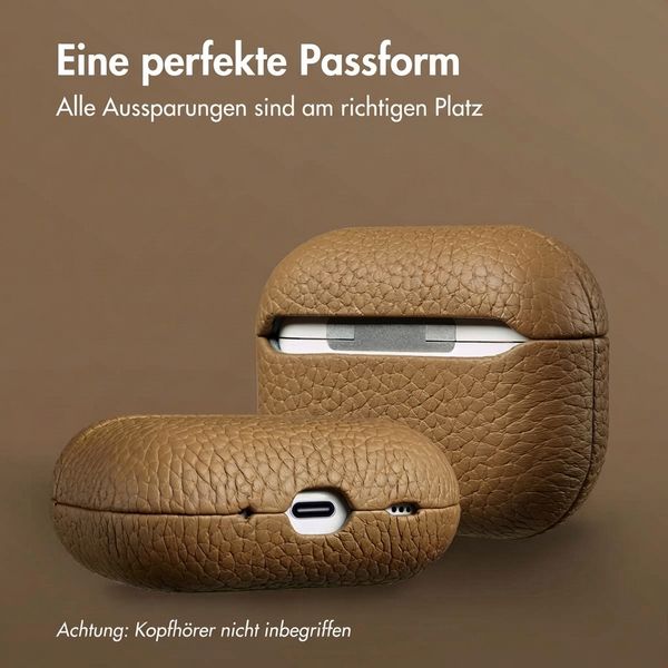 Accezz Echtleder Case  Apple AirPods Pro 2 - Taupe