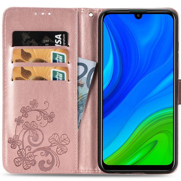 Kleeblumen Klapphülle Huawei P Smart (2020) - Roségold