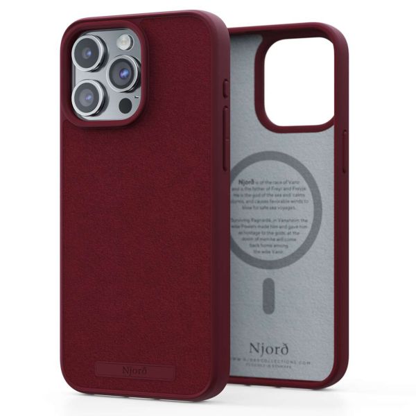 Njorð Collections Wildleder Comfort+ Case MagSafe für das iPhone 15 Pro Max - Red