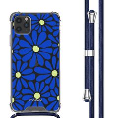 imoshion Design Hülle mit Band Apple iPhone 11 Pro Max - Cobalt Blue Flowers Connect