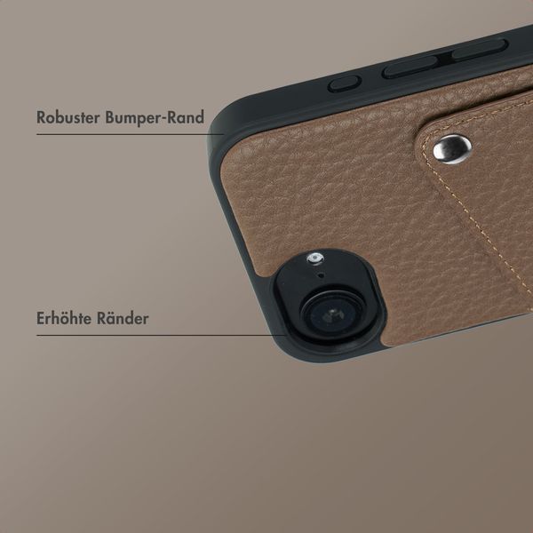 Selencia Riva Back Cover mit Kartenfach Apple iPhone 16e - Mocha Brown