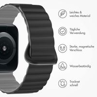 imoshion Magnetisches Silikonarmband für das  Apple Watch Series 1 t/m 11 / SE / Ultra (44/45/46/49 mm) - Schwarz / Grau