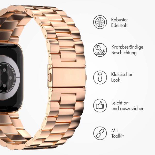 imoshion Edelstahlarmband für das Apple Watch Series 1 bis 11 / SE / Ultra (44/45/46/49 mm) - Rose Gold