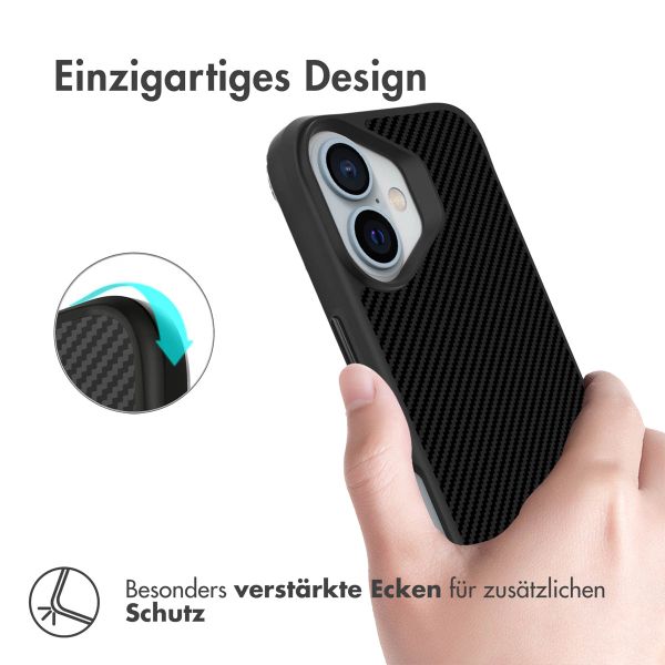 imoshion Rugged Hybrid Carbon Case für das iPhone 16 - Schwarz