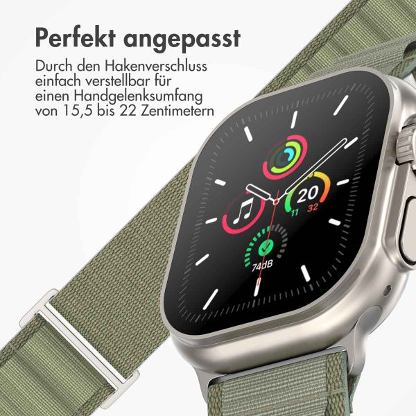 imoshion Nylon Alpine Armband für das  Apple Watch Series 1 t/m 11 / SE / Ultra (44/45/46/49 mm) - Olive Green