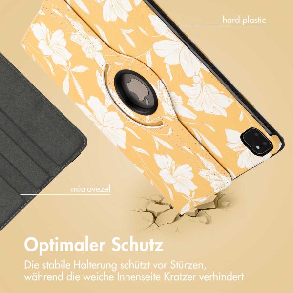 imoshion 360° drehbare Design Klapphülle Apple iPad Pro 12.9 (2018/2020/2021/2022) - Yellow Flowers