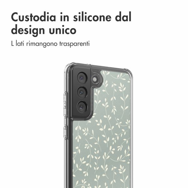 imoshion Design Hülle Samsung Galaxy S21 FE - Smoke Green Flowers