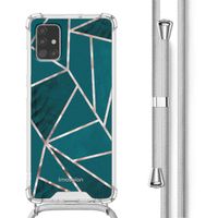 imoshion Design Hülle mit Band Samsung Galaxy A51 - Petrol Green Graphic