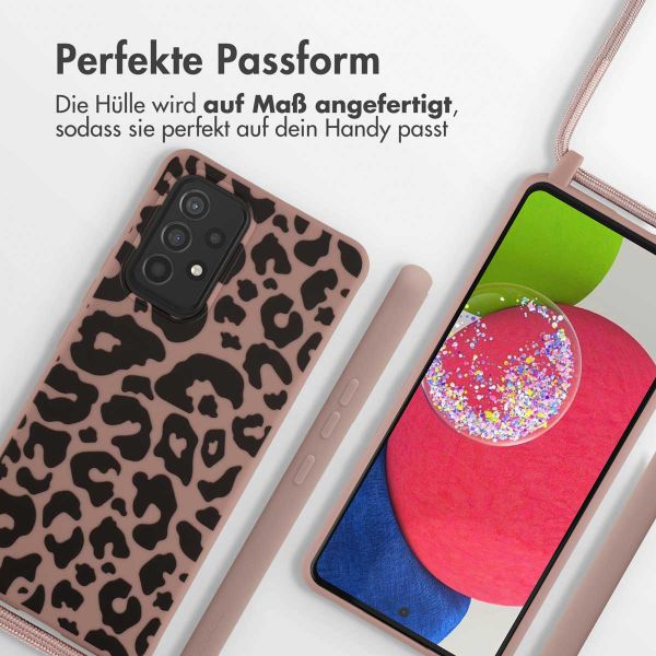 imoshion SilikonHülle design mit Band Samsung Galaxy A53 - Animal Pink