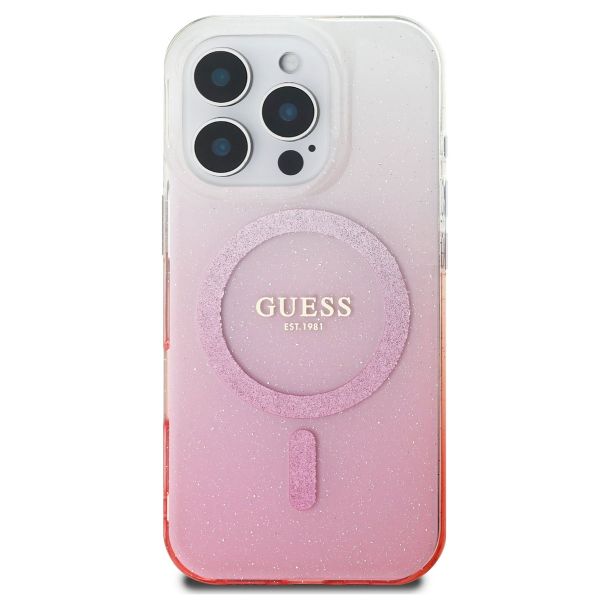 Guess MagSafe IML Glitter Gradient Case für das iPhone 16 Pro Max - Pink