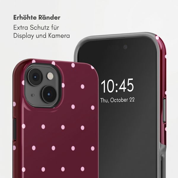 Selencia Vivid Back Cover Apple iPhone 14 - Happy Dots Burgundy
