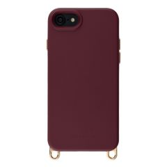 Selencia Rivièra Backcover mit MagSafe mit abnehmbaren Haken Apple iPhone SE (2022 / 2020) / 8 / 7 / 6(s) - Bold Burgundy