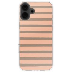 imoshion Design Hülle Apple iPhone 16 - Striped peach reverse