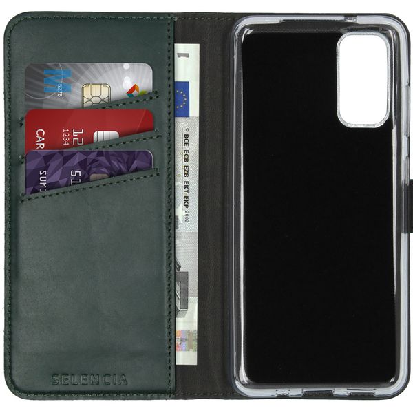 Selencia Echtleder Klapphülle Samsung Galaxy S20 - Grün