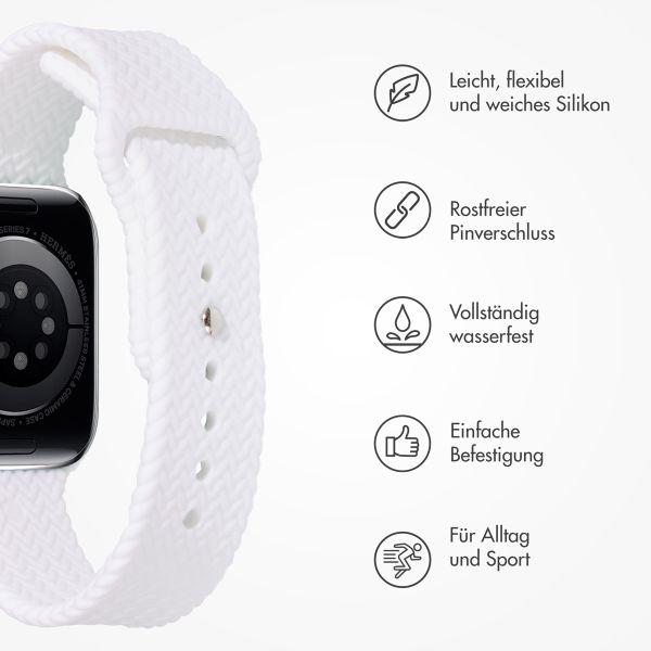imoshion Geflochtenes Silikonarmband für das  Apple Watch Series 1 t/m 11 / SE / Ultra (44/45/46/49 mm) - Weiß