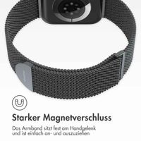 imoshion Mailändische Magnetarmband für die Apple Watch Series 1 bis 9 / SE (38/40/41 mm) | Series 10 (42 mm) - Größe M - Space Gray