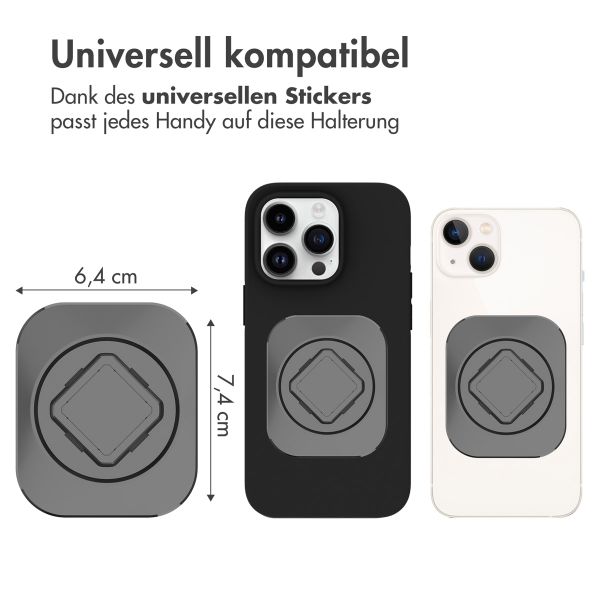 Accezz EasyLock handyhalterung Fahrrad - Inklusive Hülle für das iPhone 14 Pro - Aluminium - 360 Grad drehbar - Schwarz