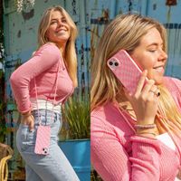 imoshion SilikonHülle design mit Band Apple iPhone 15 Plus - Retro Pink