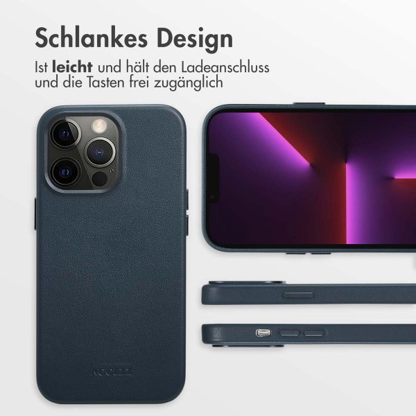 Accezz MagSafe Leather Backcover Apple iPhone 13 Pro - Nightfall Blue