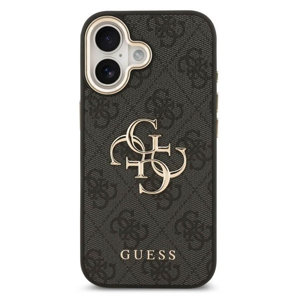 Guess 4G Metal Logo Back Cover Apple iPhone 17 - Gold Edge - Black
