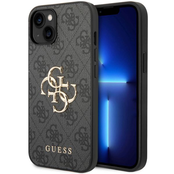 Guess 4G Metal Logo Back Cover für das iPhone 14 - Grau