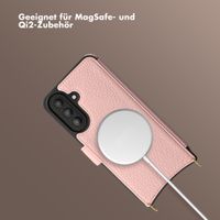 Selencia Riva Bookcase mit MagSafe und Handgelenkband Samsung Galaxy A57 (5G) - Old Pink