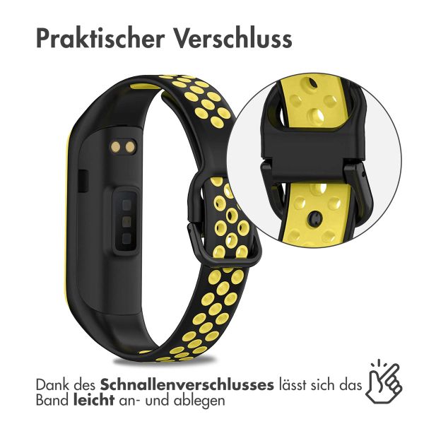 imoshion Silikonband Sport für das Samsung Galaxy Fit 2 - Schwarz / Gelb