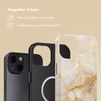 Selencia Vivid Tough Back Cover mit MagSafe für das iPhone 13 - Golden Beige Marble