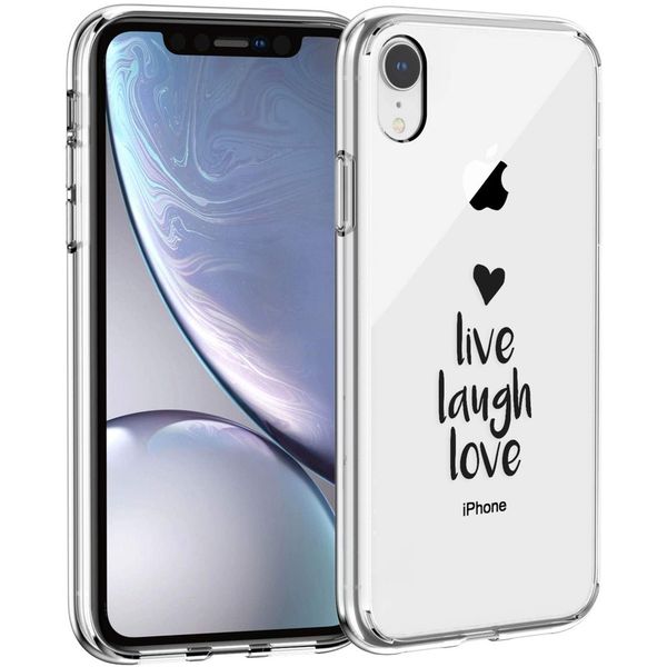 imoshion Design Hülle iPhone Xr - Live Laugh Love - Schwarz