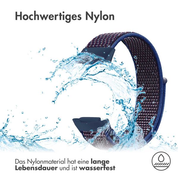 imoshion Nylonarmband für das  Fitbit Charge 5 - Größe S - Blau