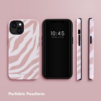 Selencia Vivid Tough Back Cover für das iPhone 13 - Colorful Zebra Old Pink