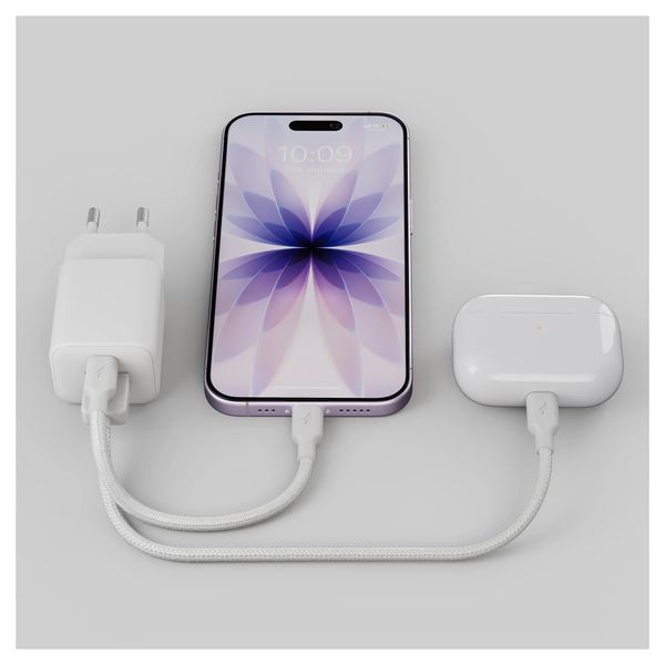 Zens Kompaktes Ladegerät USB-C / USB-A 30W - Netzteil - Weiß