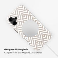 Selencia Vivid Tough Back Cover mit MagSafe für das iPhone 16 - Beige Zigzag