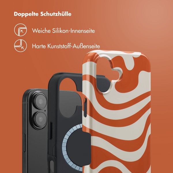 Selencia Vivid Tough Back Cover MagSafe für das iPhone 16 - Dream Swirl Orange