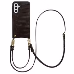 Selencia Nova Croco HandyHülle mit Kordel und Kartenhalter Samsung Galaxy A56 - Choco Brown