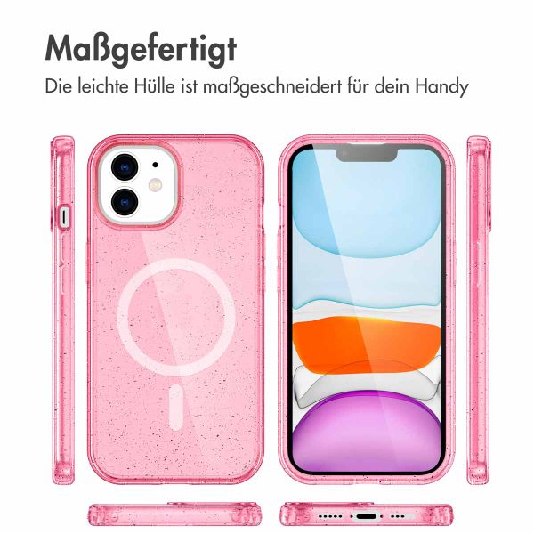 imoshion Sparkle Back Cover mit MagSafe für das Apple iPhone 12 (Pro) - Glitzer Rosa
