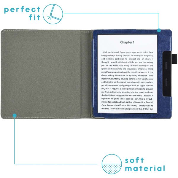 imoshion Vegan Leather Klapphülle Amazon Kindle Oasis 3 - Dunkelblau