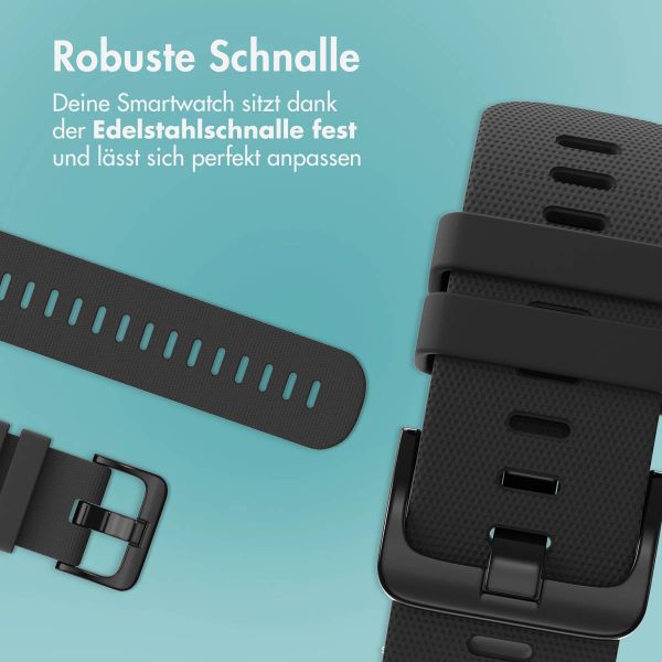 imoshion Sport-Silikonarmband mit Schnalle - Universelle 22 mm Anschluss - Schwarz