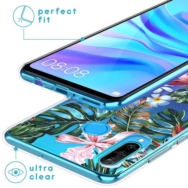 imoshion Design Hülle Huawei P30 Lite - Dschungel - Grün / Rosa