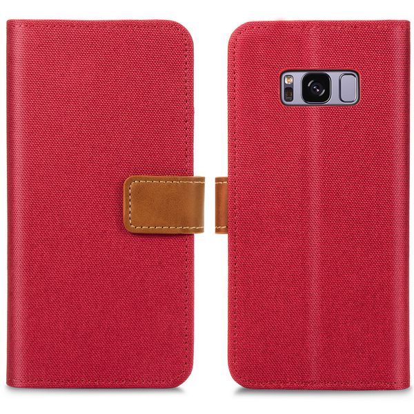 imoshion Luxuriöse Canvas-Klapphülle Samsung Galaxy S8 - Rot